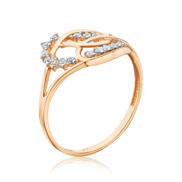 Золота каблучка з фіанітами 13588/01/1/13