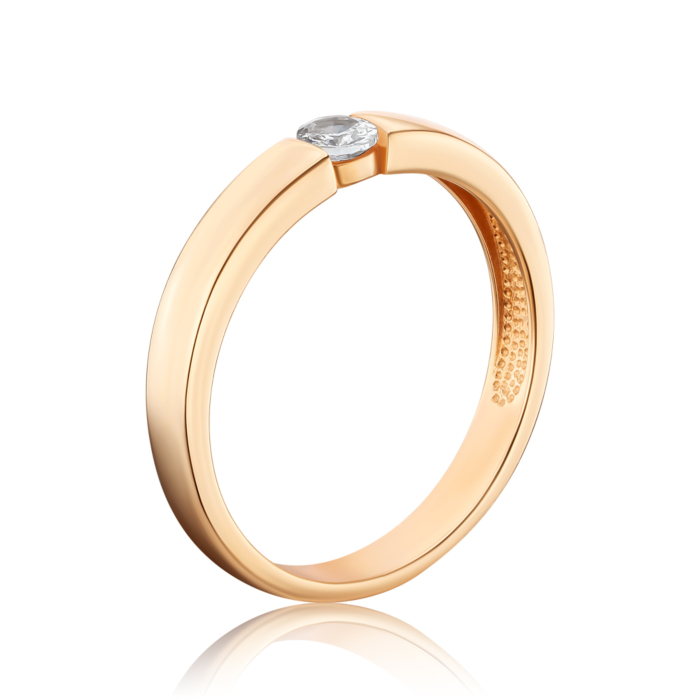Золотое кольцо с фианитом 13319/01/0/53