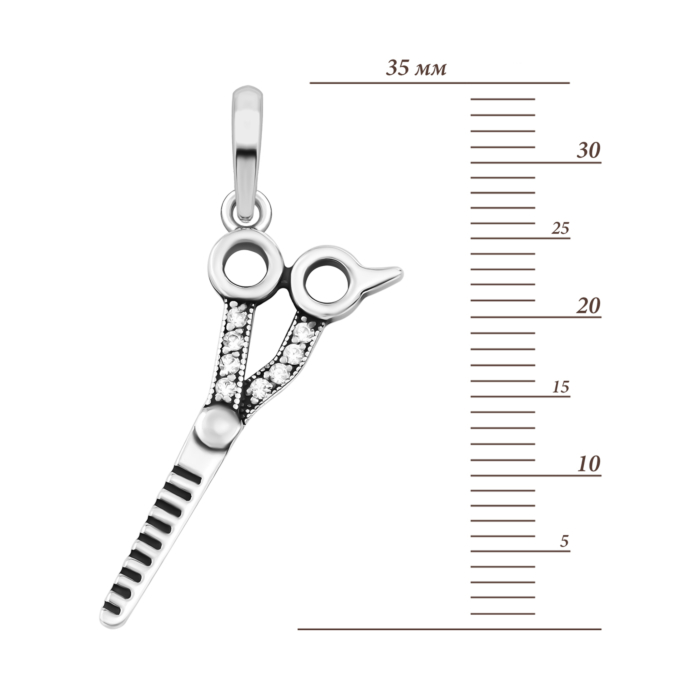 Серебряная подвеска Ножницы с фианитами. Артикул UG589048б*