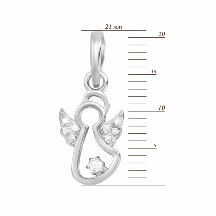 Серебряная подвеска Ангел с фианитами. Артикул UG589094б