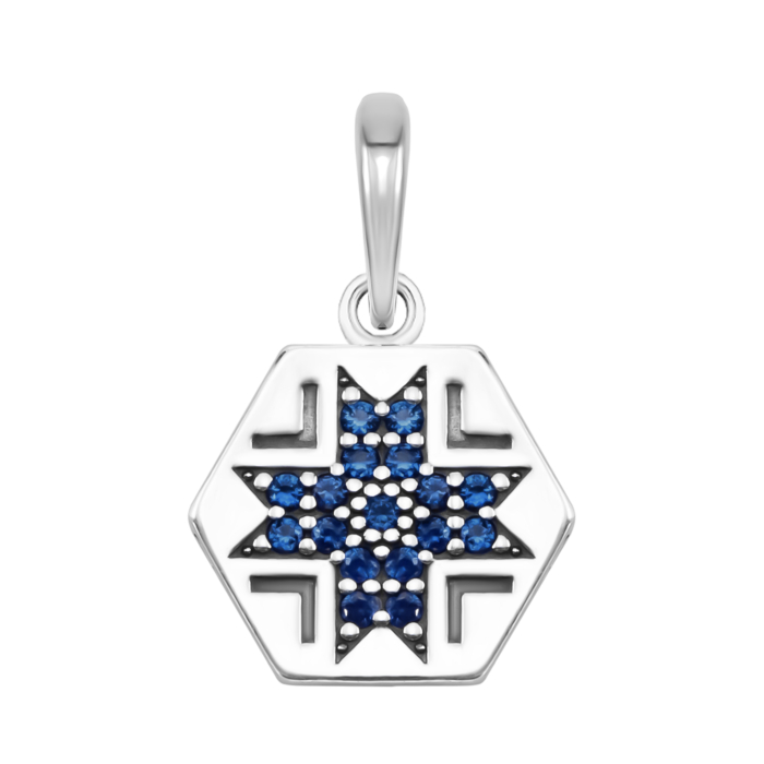 Срібна підвіска з фіанітами. Артикул UG589105с*