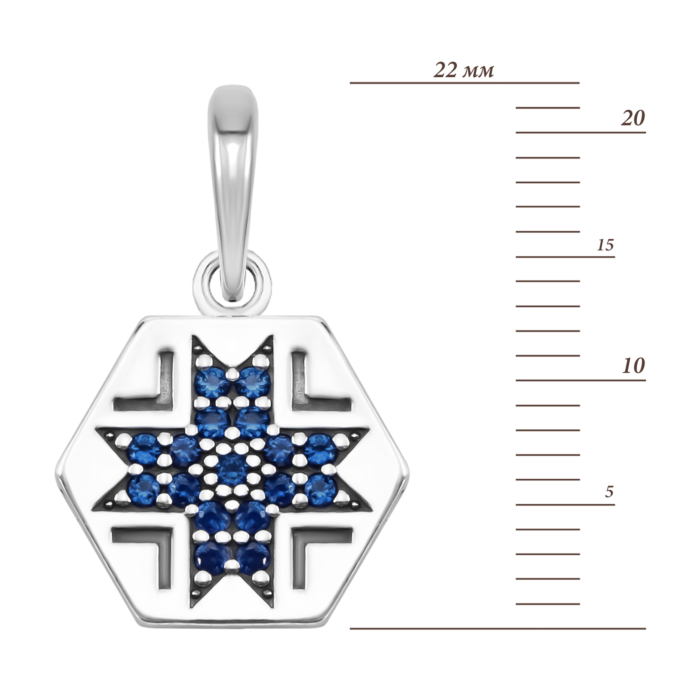 Срібна підвіска з фіанітами. Артикул UG589105с*