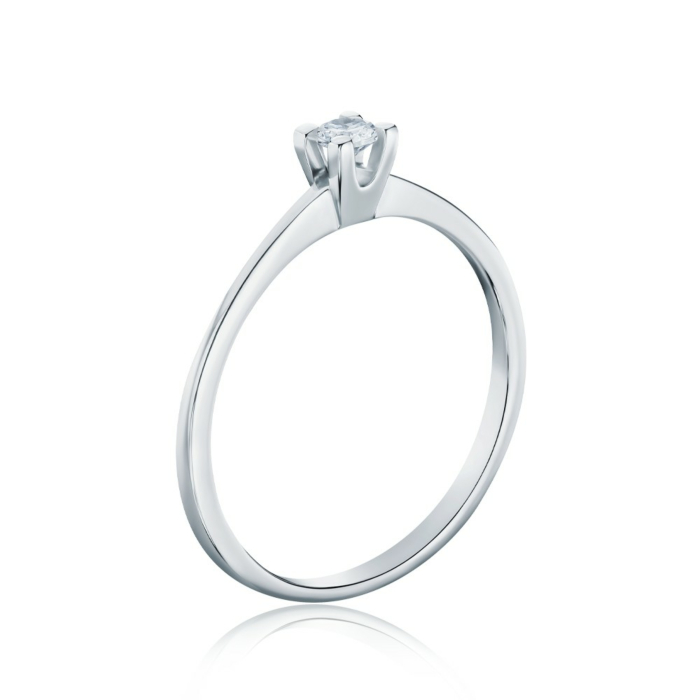 Помолвочное кольцо из белого золота с фианитом 12298/02/1/28