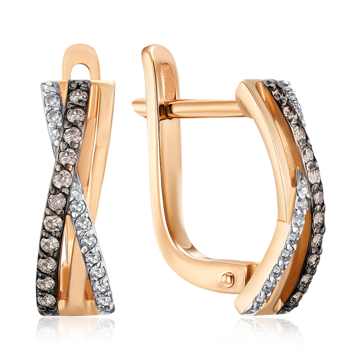 Золотые серьги с бриллиантами. Артикул 807009/01/1/9094