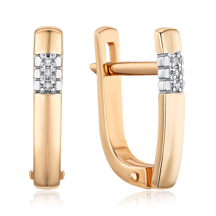 Золотые серьги с бриллиантами. Артикул 520109/01/1/8007