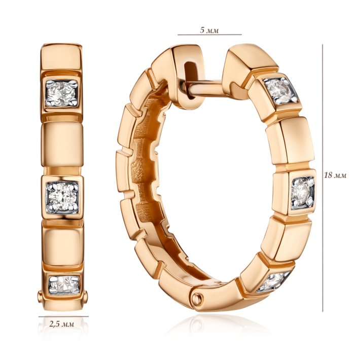 Золоті сережки з діамантами 8070109/01/1/9022