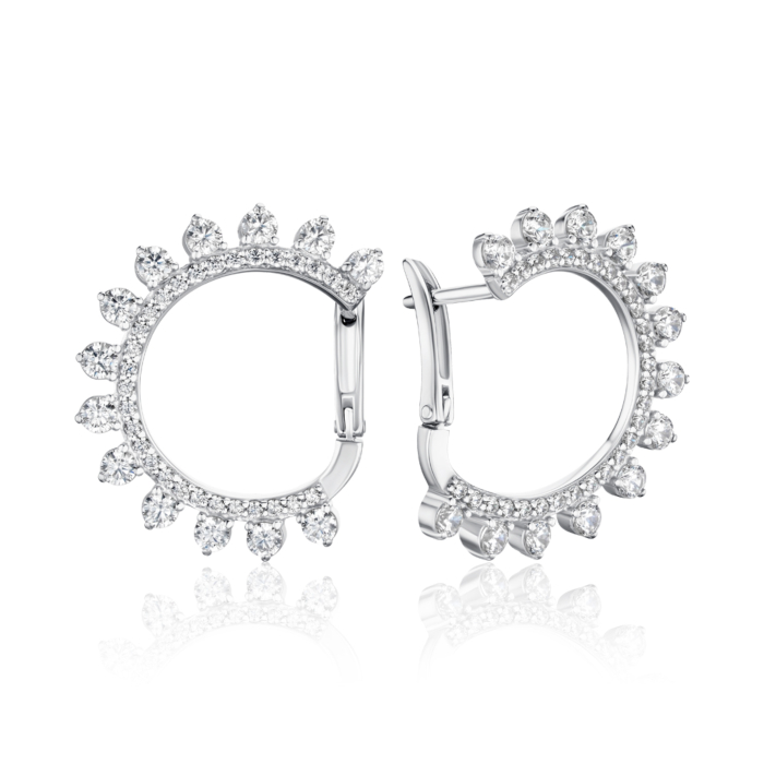 Срібні сережки з фіанітами 41209/12/1/45