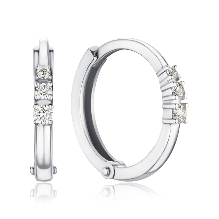 Золоті сережки-конго з діамантами 8070119/02/1/9697