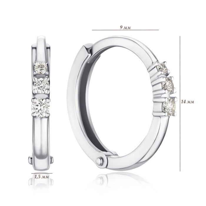 Золоті сережки-конго з діамантами 8070119/02/1/9697