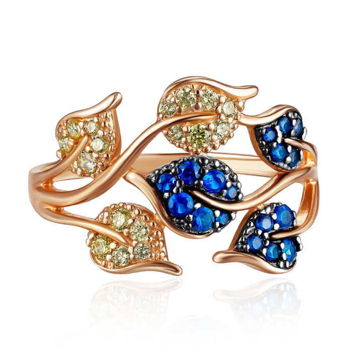 Золота каблучка з фіанітами. Артикул 18519/01/1/4848