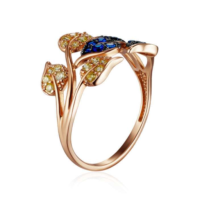 Золота каблучка з фіанітами. Артикул 18519/01/1/4848