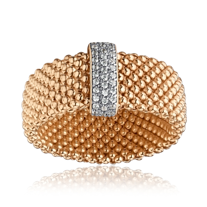 Золота каблучка з фіанітами 01919/01/1/42