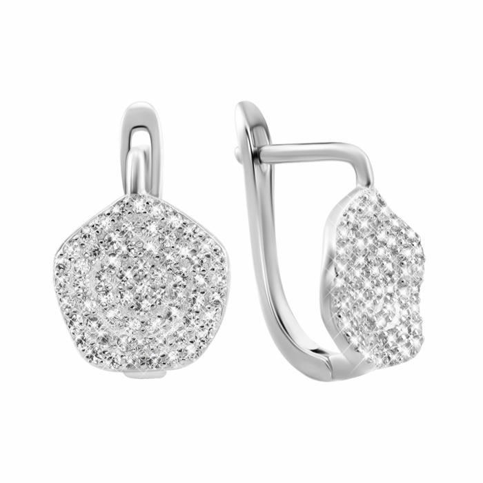 Срібні сережки з фіанітами. Артикул UG592-0039б