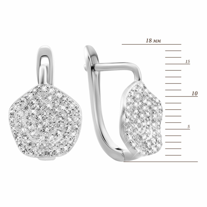 Срібні сережки з фіанітами. Артикул UG592-0039б