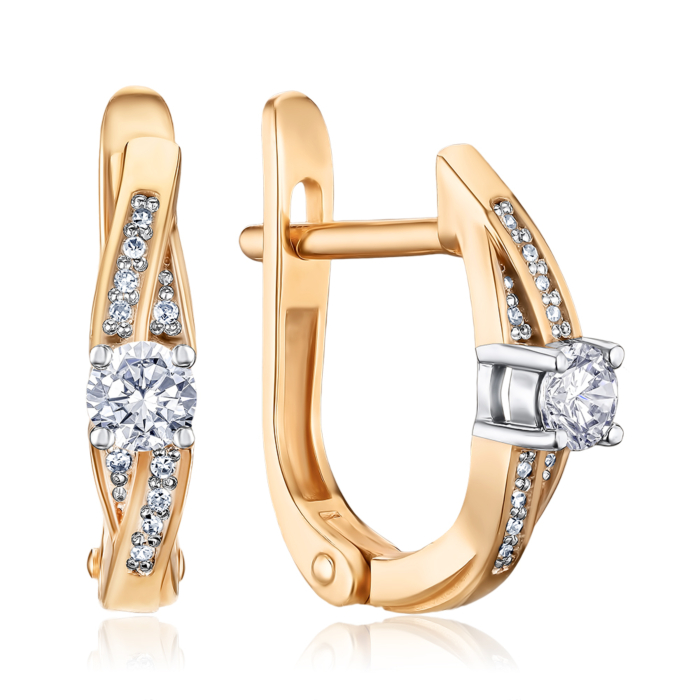 Золоті сережки з діамантами 520029/01/1/8175