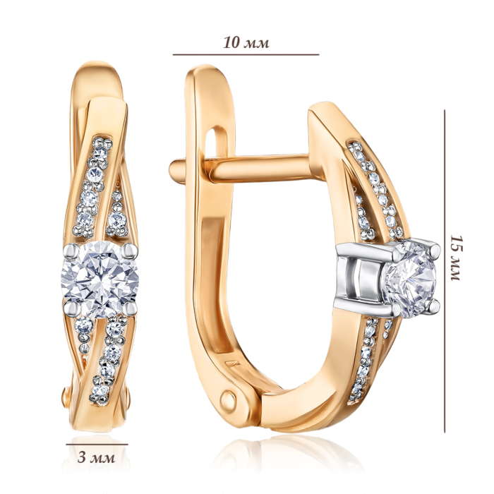 Золоті сережки з діамантами 520029/01/1/8175