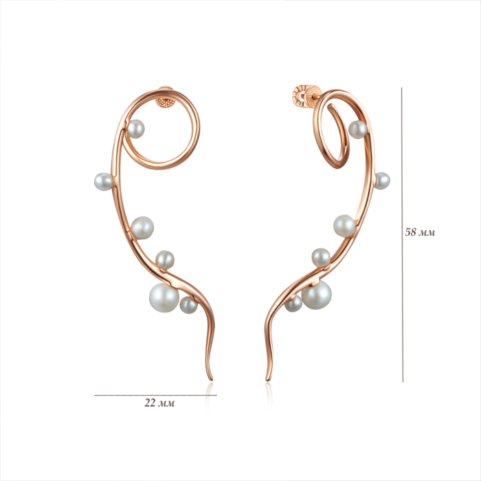 Золотые серьги с жемчугом. Артикул 23029/01/0/4676