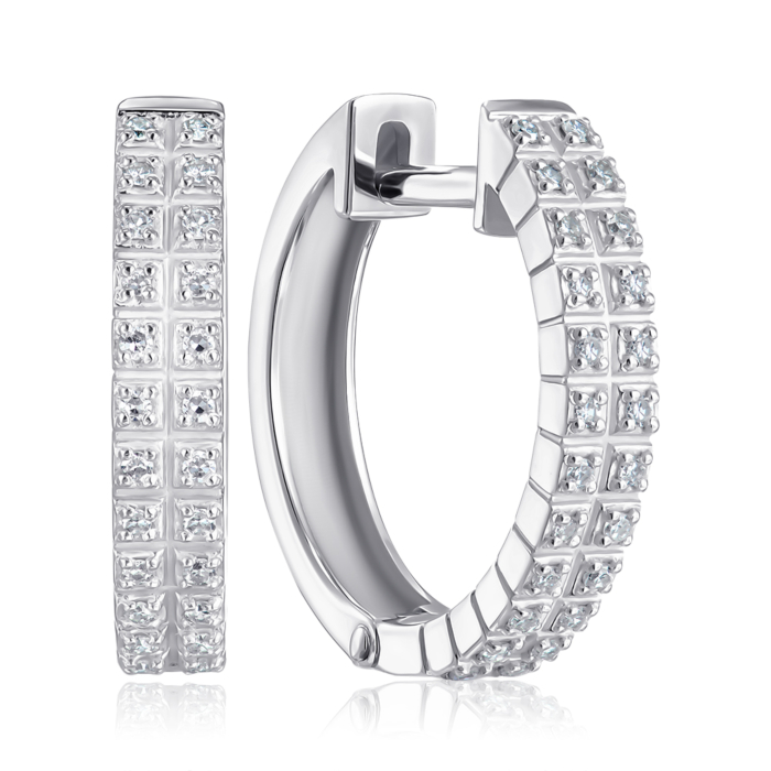 Золоті сережки-конго з діамантами 520129/02/1/8007