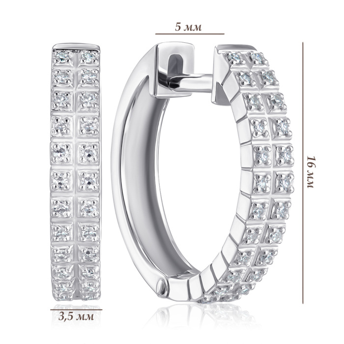 Золоті сережки-конго з діамантами 520129/02/1/8007