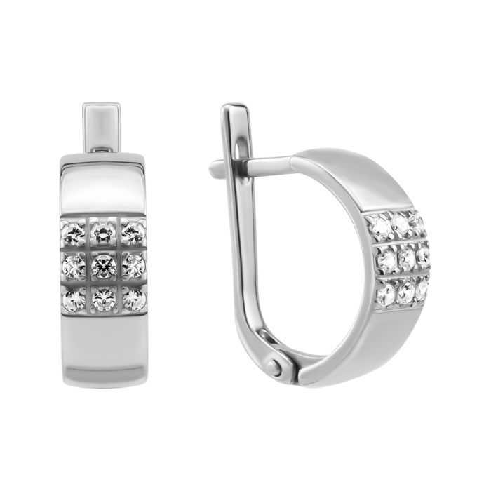 Серебряные серьги с фианитами. Артикул UG520262