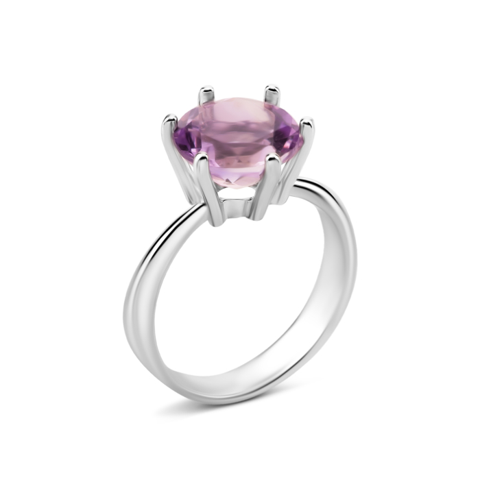 Срібна каблучка з аметистом. Артикул UG5218/ам род к