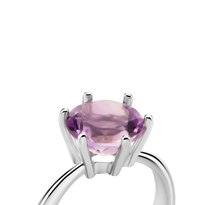 Срібна каблучка з аметистом. Артикул UG5218/ам род к