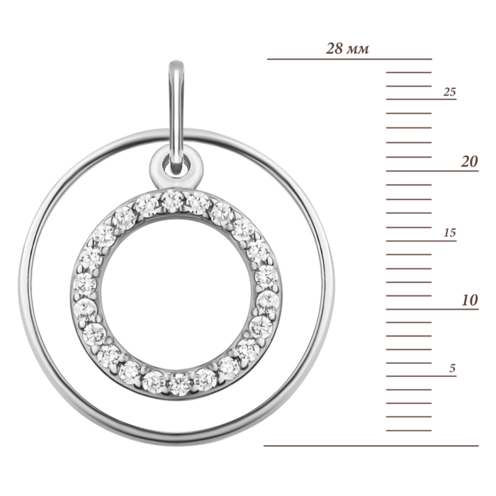 Срібна підвіска з фіанітами. Артикул UG5930007б