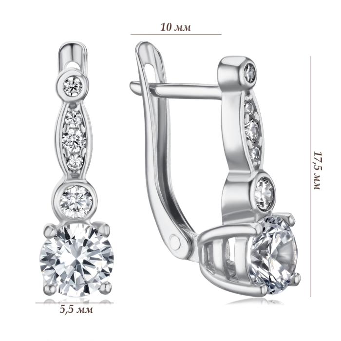 Срібні сережки з фіанітами 41139/12/1/4016