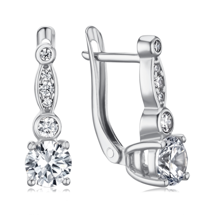 Срібні сережки з фіанітами 41139/12/1/4016