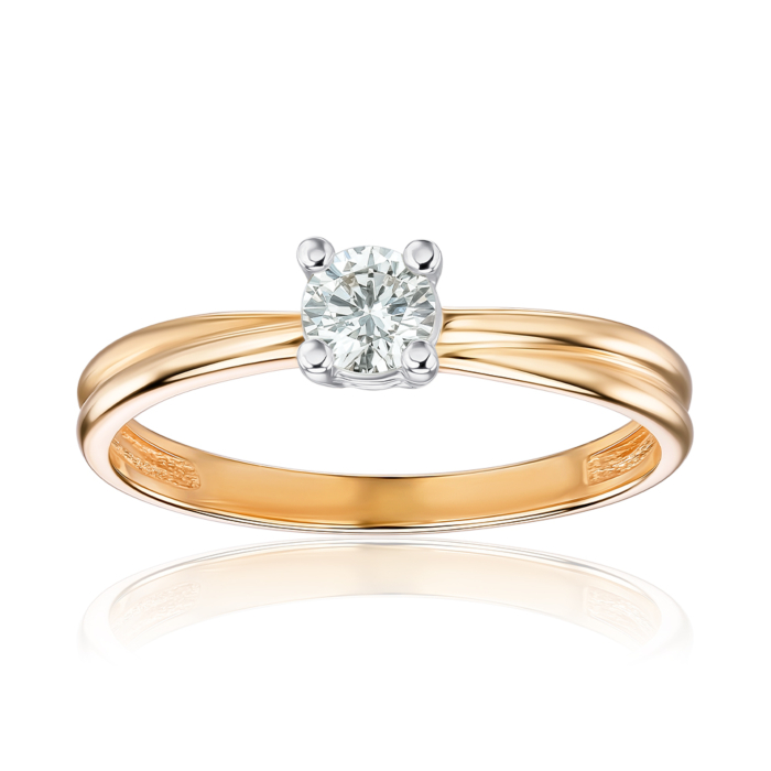Золота каблучка з діамантом. Артикул 53239/14/1/9220