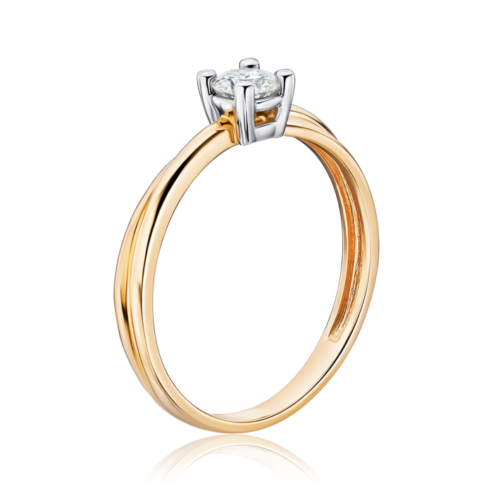 Золота каблучка з діамантом. Артикул 53239/14/1/9220