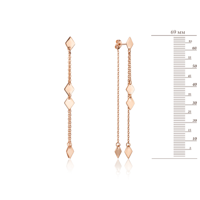 Золотые серьги-подвески. Артикул 02749/01/0
