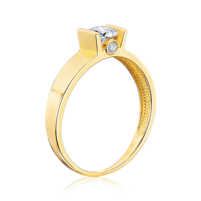 Кольцо из желтого золота с фианитом 12159/03/0/113