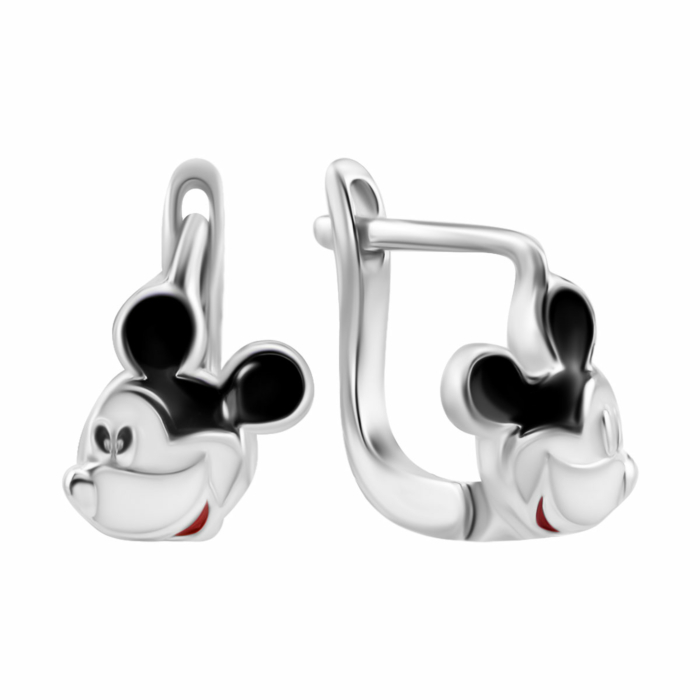 Серебряные серьги Микки Маус с эмалью. Артикул UG59520078чб