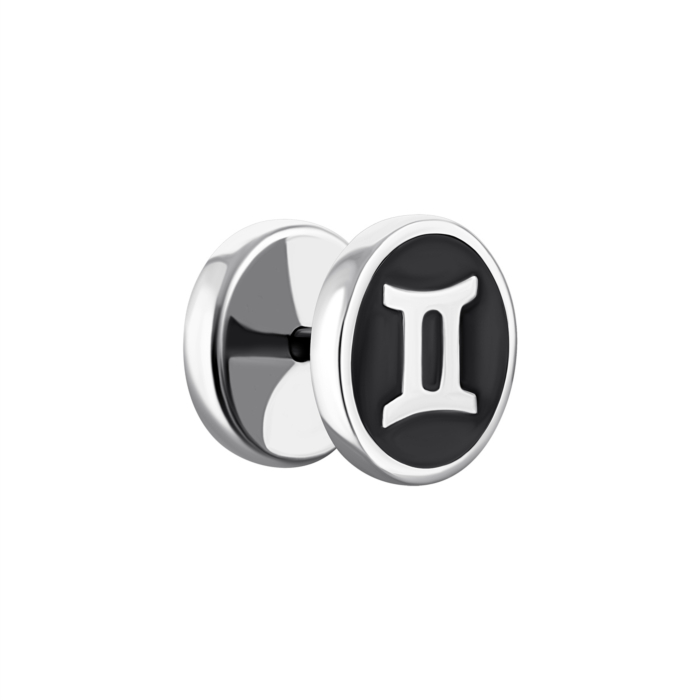 Срібний одиночний пусет. Артикул UG5СП957(зв)с mono