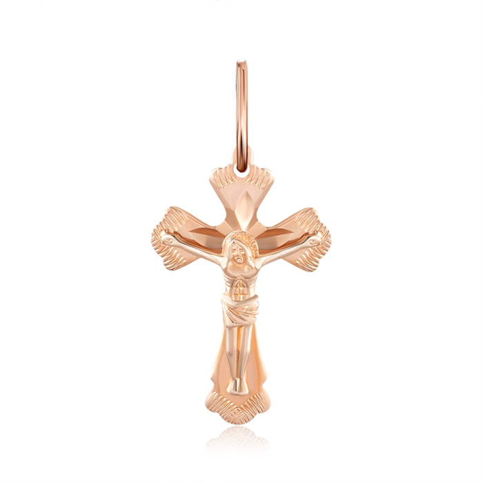 Золотий хрестик з алмазною гранню. Артикул 30959