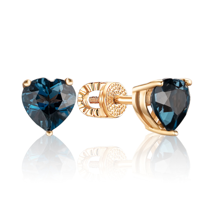 Золоті сережки-пусети з топазом London 540069/01/0/7980
