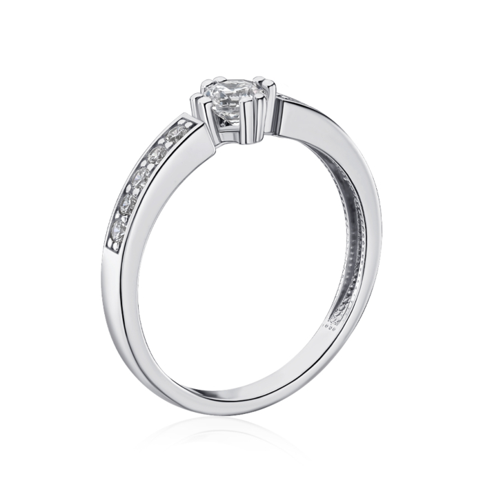 Срібна каблучка з фіанітами 001069/12/1/178