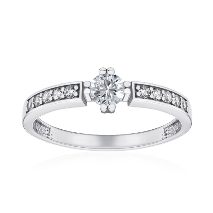 Срібна каблучка з фіанітами 001069/12/1/178