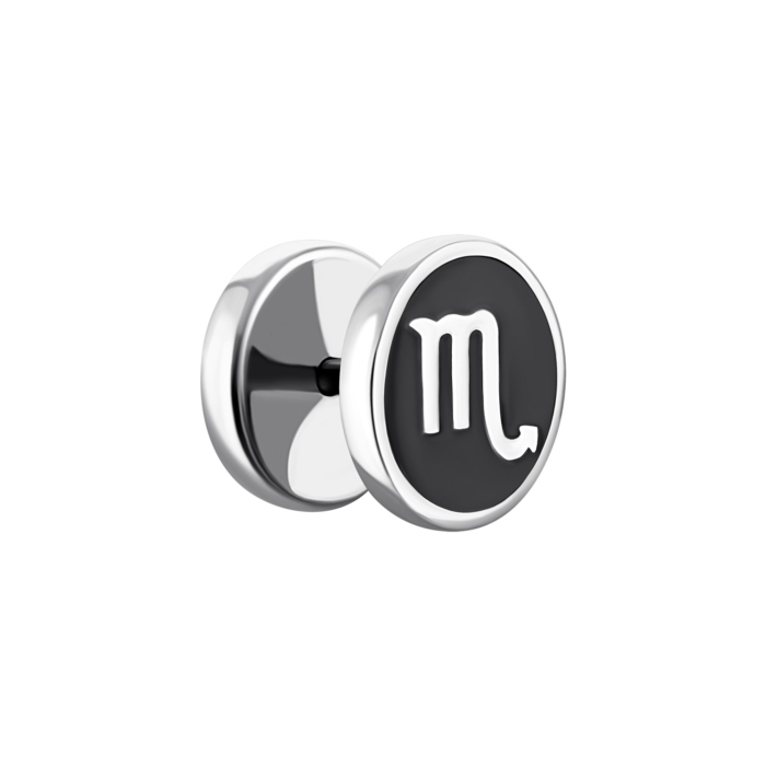 Срібний одиночний пусет. Артикул UG5СП962(зв)с mono