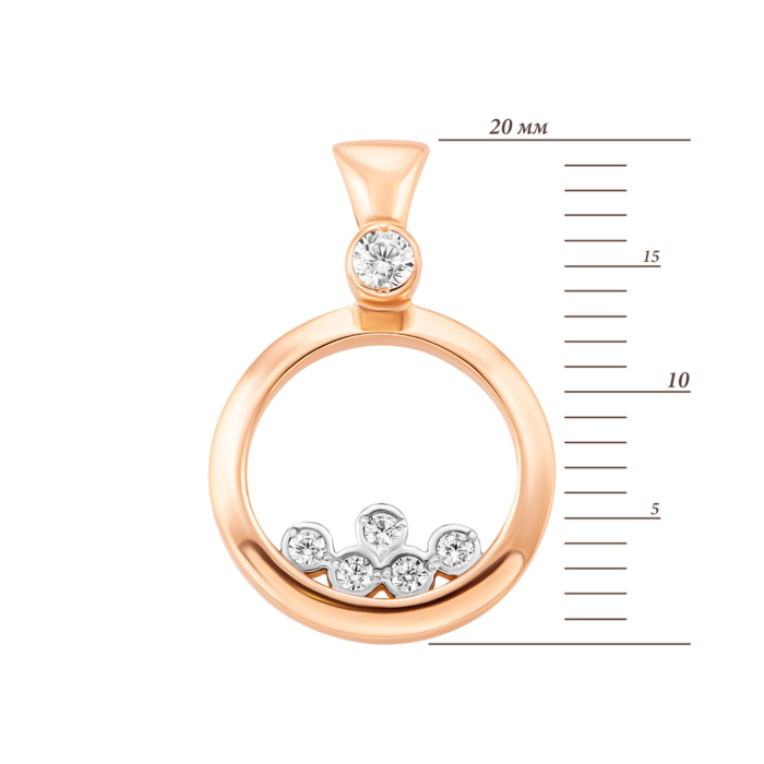 Золота підвіска з фіанітами. Артикул UG5ПВ965и