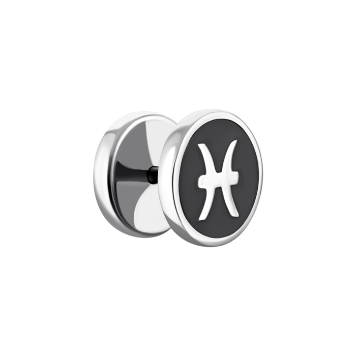 Срібний одиночний пусет. Артикул UG5СП966(зв)с mono