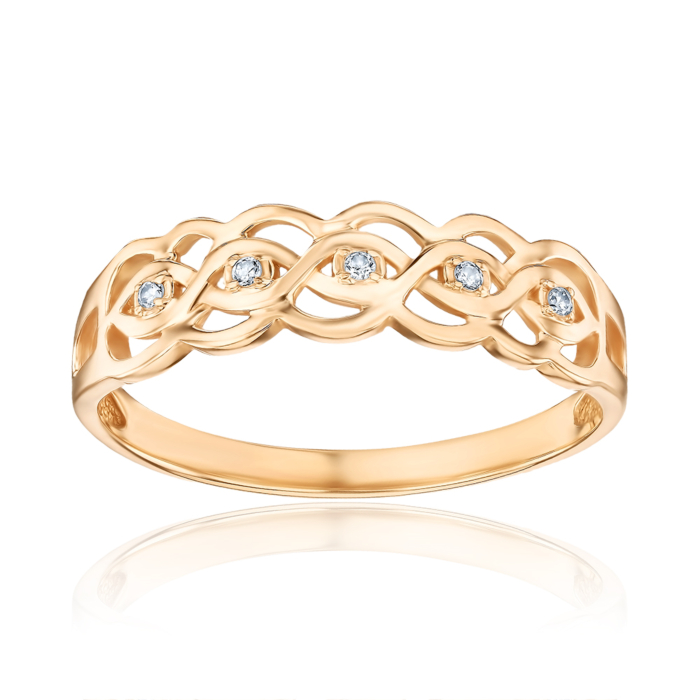 Золотое кольцо с фианитами. Артикул 12279/01/0/13 (12279 с)