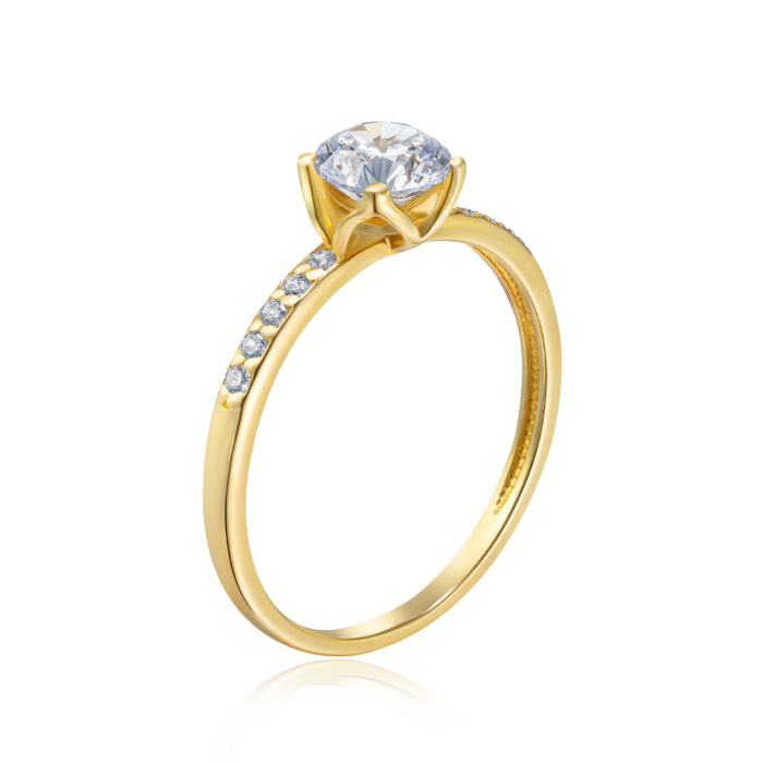 Золота каблучка з фіанітами. Артикул 12479/03/0/16