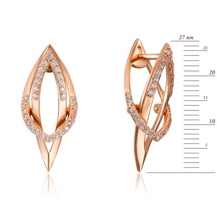 Золоті сережки з фіанітами. Артикул 22779/01/0/13