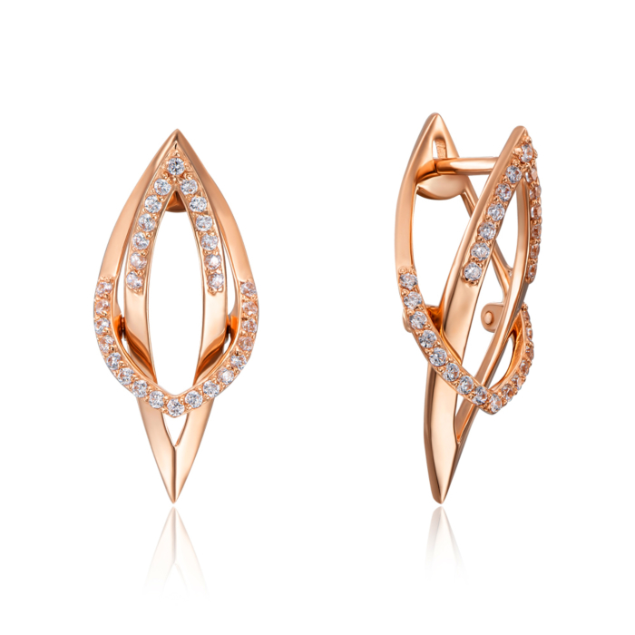 Золоті сережки з фіанітами. Артикул 22779/01/0/13