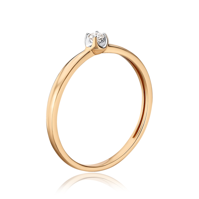 Золотое кольцо с бриллиантом. Артикул 800089/01/1/8563