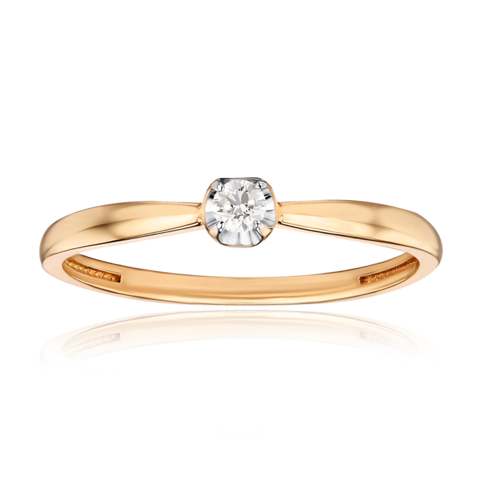 Золотое кольцо с бриллиантом. Артикул 800089/01/1/8563