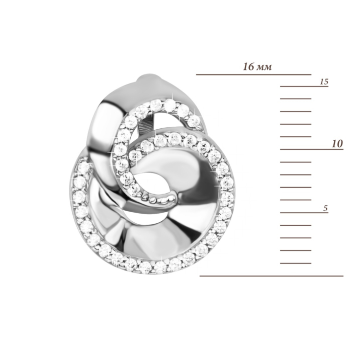 Золота підвіска з фіанітами. Артикул UG5ПВ984(м)Би