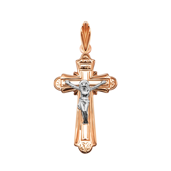 Золотий хрестик. Розп'яття Христове. Артикул UG5КР078и
